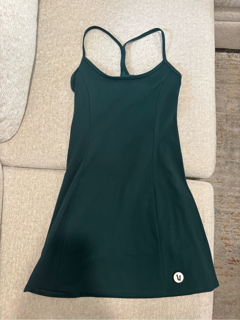 Vuori Deep Green Strappy Athletic Mini Dress